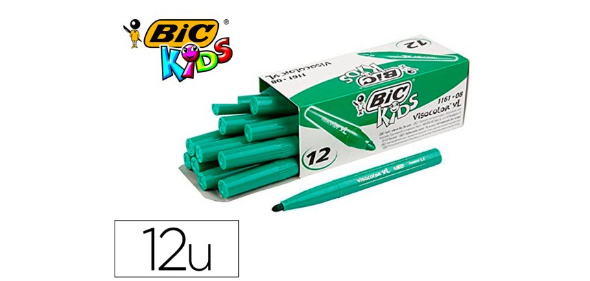 Feutre bic visacolor xl ecolutions pointe large 4,5 mmcoloris vert