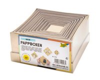 Boîtes en carton NATUR, carré, assortiment de 12