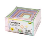 Boîtes en carton PASTEL, carré, assortiment de 12