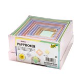 Boîtes en carton PASTEL, carré, assortiment de 12