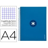 Cahier spirale antartik a4 240p 90g remborde 5x5mm       microperfore 5 bandes 4 trous coloris bleu marine
