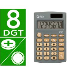 Calculatrice de poche xf05 8 chiffres solaire et piles     98x62x8 mm coloris gris
