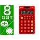 Calculatrice de poche liderpapel xf11 8 chiffres    solaire et piles 115x65x8 mm  coloris rouge
