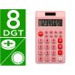 Calculatrice de poche liderpapel xf12 8 chiffres    solaire et piles 115x65x8 mm  coloris rose