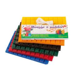 Pate a bougie graine creative a modeler 1300g coloris       assortis 6 plaques