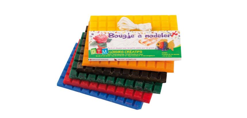 Pate a bougie graine creative a modeler 1300g coloris       assortis 6 plaques