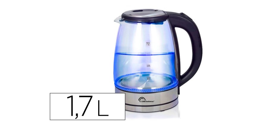 Bouilloire  lectrique verre 1,7l 2000w sans fil anti      calcaire