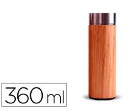 Theiere bambou 360 ml double paroi thermique en acier      inoxidable