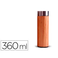 Theiere bambou 360 ml double paroi thermique en acier      inoxidable