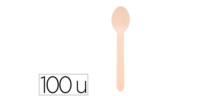 Cuillere bois  jetable 160mm sct x100 unites