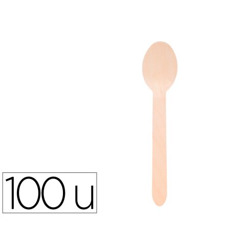 Cuillere bois  jetable 160mm sct x100 unites