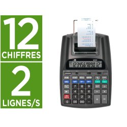 Calculatrice liderpapel imprimante professionnelle    bicolore 12 chiffres          225x158x56mm coloris noir