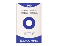 Etui de 100 fiches exacompta bristol blanc uni non         perforee 125x200mm