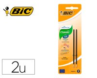 Stylo-bille bic atlantis soft pointe moyenne 1,0mm blister  de 2 recharges noir