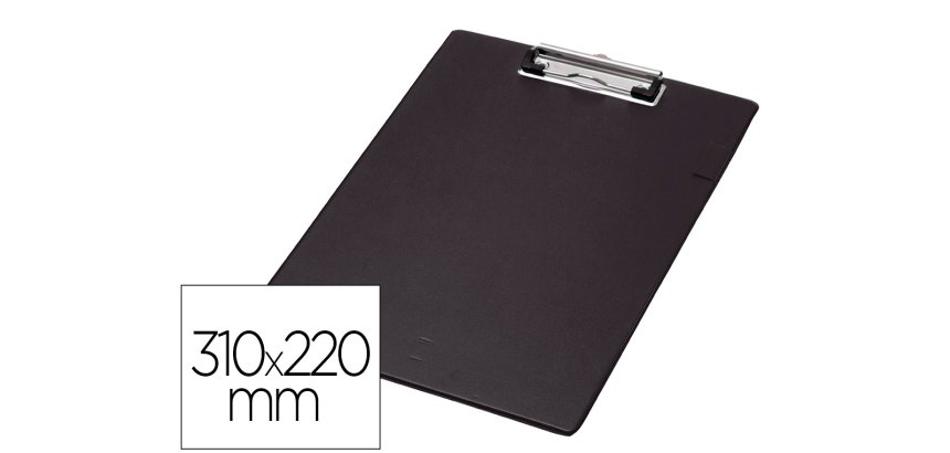 Porte-bloc q-connect carton recouvert pvc  paisseur 3mm   porte-stylo 220x310mm coloris noir