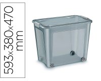 Boite de rangement cep polypropylene 4 roulettes     pour deplacement 59,3x38x47cm contenance 67l
