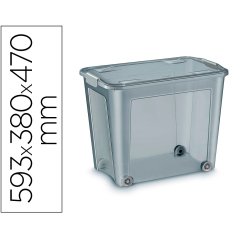 Boite de rangement cep polypropylene 4 roulettes     pour deplacement 59,3x38x47cm contenance 67l