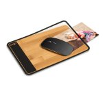 Tapis de souris cep noir et bambou 210x150mm ep 2mm