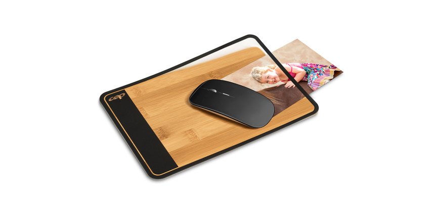 Tapis de souris cep noir et bambou 210x150mm ep 2mm