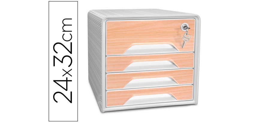 CEP Bloc de classement Smoove SECURE Silva, 4 tiroirs, blanc
