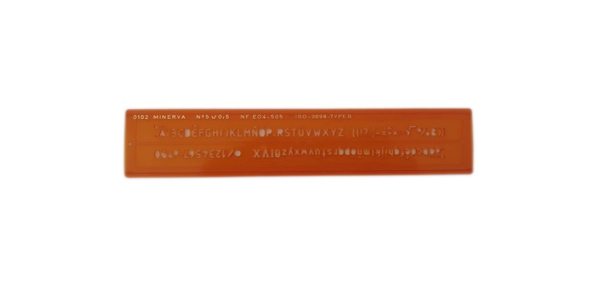 Normographe No 5, hauteur de l'écriture: 5 mm