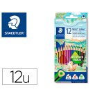 Crayons de couleur staedtler noris  187 triangulaires en   bois coloris assortis etui de 12