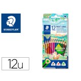 Crayons de couleur staedtler noris  187 triangulaires en   bois coloris assortis etui de 12