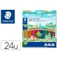 Crayons de couleur staedtler noris  187 triangulaires en   bois coloris assortis etui de 24