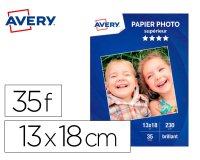 Papier photo avery brillant 230g 13x18 paquet de 35       feuilles