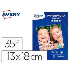 Papier photo avery brillant 230g 13x18 paquet de 35       feuilles