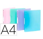 Classeur a4 viquel couverture souple dos 4cm 4 anneaux      polypropylene propysoft       coloris assortis