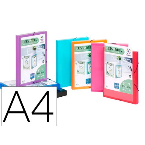 Boite de classement coolbox a4 dos 3cm polypropylene      essentiel recycle coloris     assortis