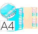 Trieur Extensible 12 compartiments A4 - Rainbow Pastel - Viquel - 25,5 x 32 cm