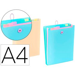 Trieur extensible 6 divisions – A4 vertical - Viquel Rainbow  pastel
