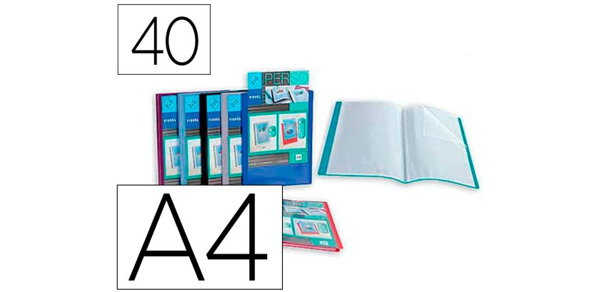 Porte vues essentiel recycle personnalisable 40 vues       polypropylene a4 coloris      assortis