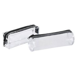 Trousse scolaire clear dimensions rond 22x7x7cm      dimensions rectangle 21x7x5cm coloris transparent