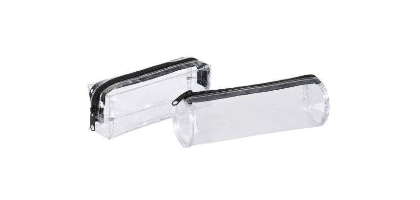Trousse scolaire clear dimensions rond 22x7x7cm      dimensions rectangle 21x7x5cm coloris transparent