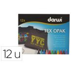 DARWI 12 Marqueurs Peinture Textile Opaque Pointe Conique Fine 2mm - Assortis