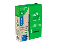 Greenball roller encre liquide 10 stylos + 10        recharges pointe moyenne noir