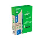 Greenball roller encre liquide 10 stylos + 10        recharges pointe moyenne bleu