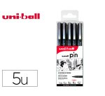 Pochette uni-ball 5 feutres pointe calibree 0.05 br       coloris noir