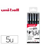 Pochette uni-ball 5 feutres pointe calibree 0.05 br       coloris noir