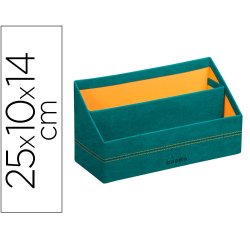 Rhodiarama porte-courrier simili cuir italien 25x10x14 cm - Paon