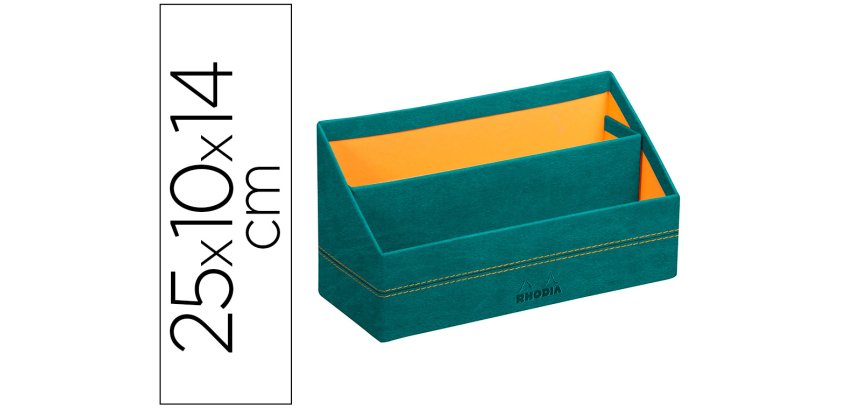 Rhodiarama porte-courrier simili cuir italien 25x10x14 cm - Paon