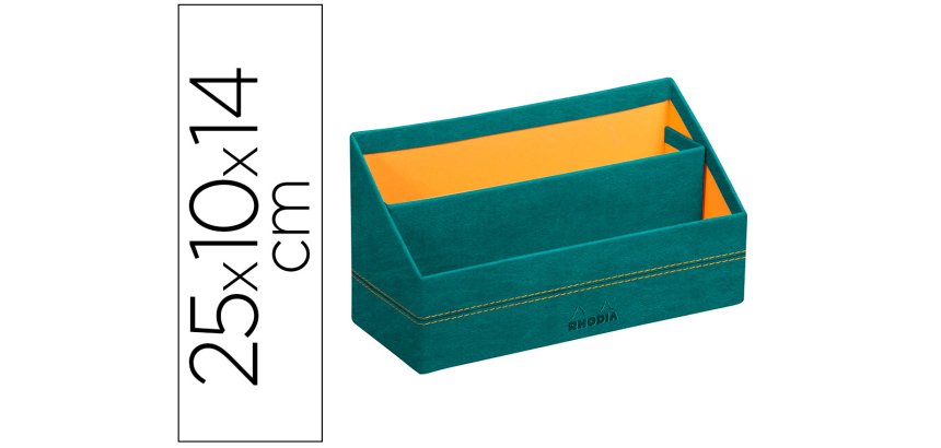 Rhodiarama porte-courrier simili cuir italien 25x10x14 cm - Paon