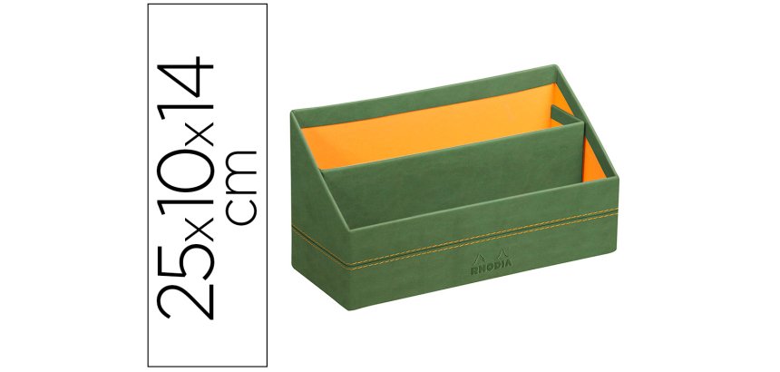 Rhodiarama porte-courrier simili cuir italien 25x10x14 cm - Sauge