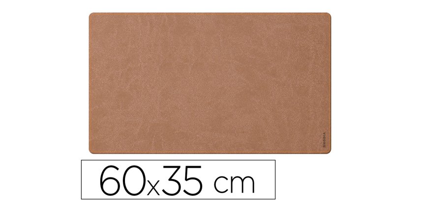 Rhodiarama sous-main souple S (60x35 cm) simili cuir italien - étui kraft - Taupe