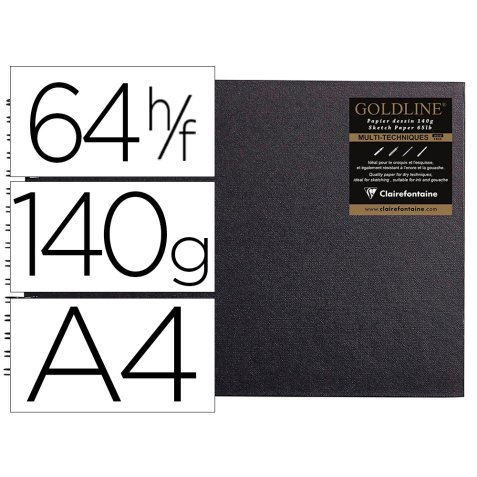 Goldline carnet spiralé 64F A4 140g I - Blanc