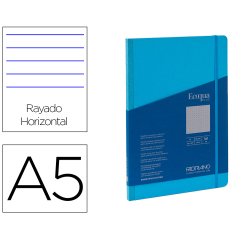 Carnet eq plus fabriano a5 lign e turquoise 90g 80f