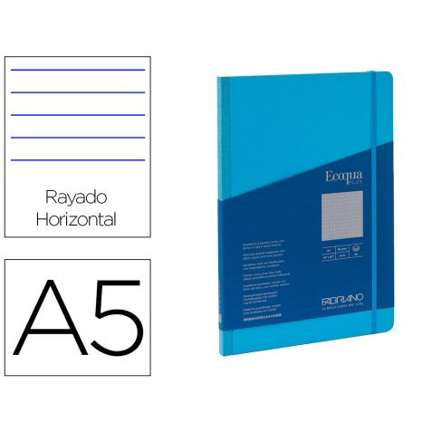 Carnet eq plus fabriano a5 lign e turquoise 90g 80f